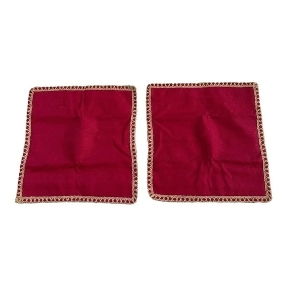 NianEr Burgundy Red Tan Decorative Pillow Covers 18